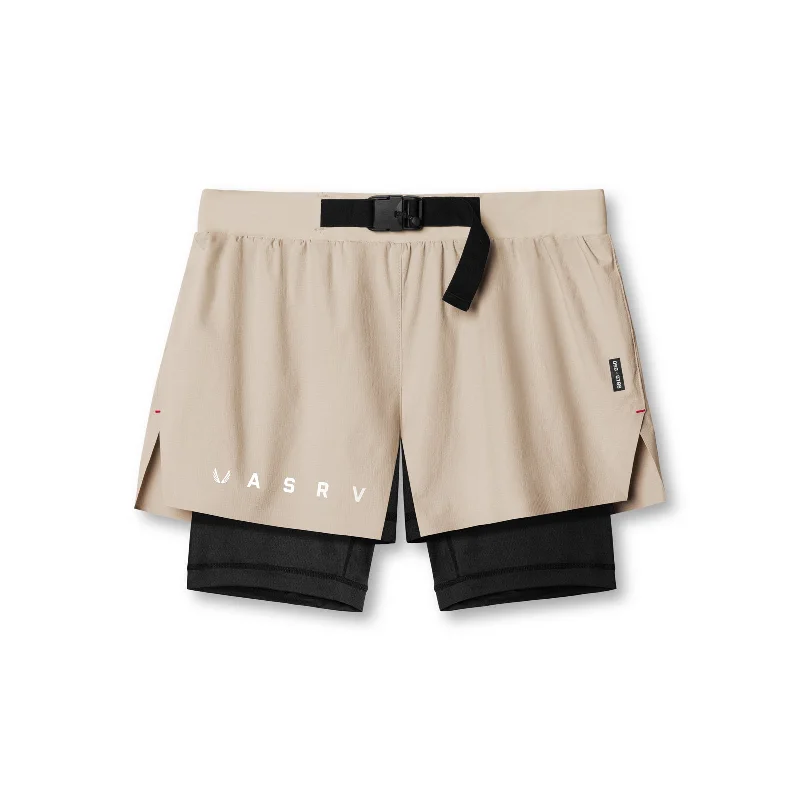 0786. Ripstop 3"" Belt Pack Short   - Beige/Black