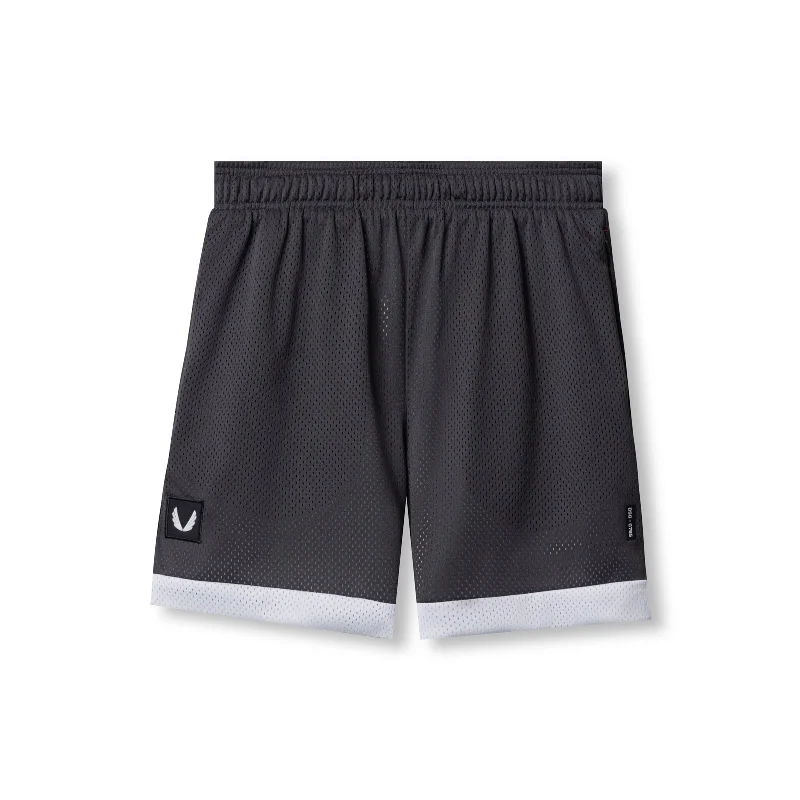 0795. SilverPlus™ Mesh Reversible Short  - Raven/White