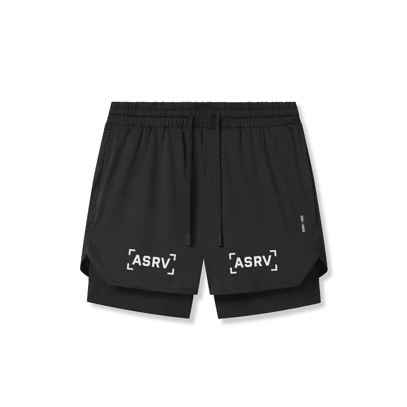 0828. AeroSilver® 5"" Liner Short - Black ""Bracket""/Black