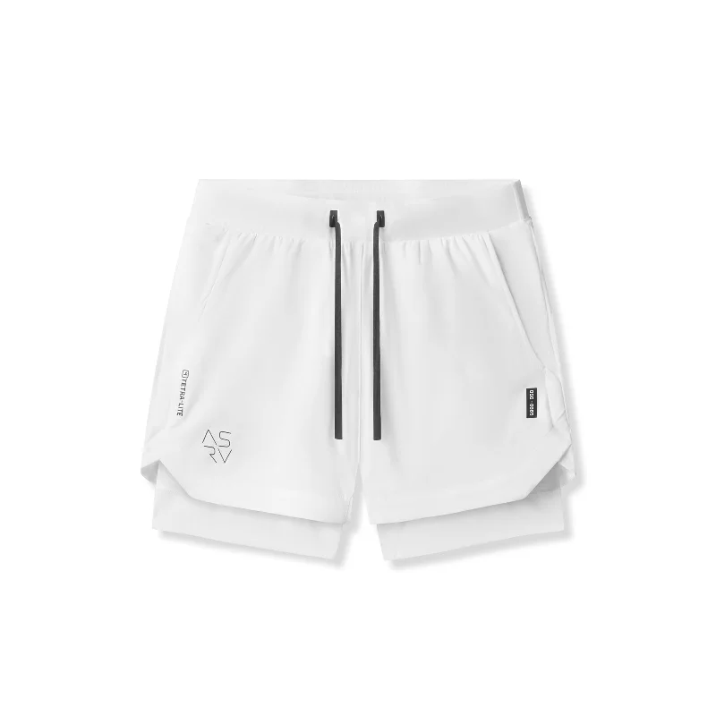 0865. Tetra-Lite™ 5"" Liner Short - White ""Cyber""/White