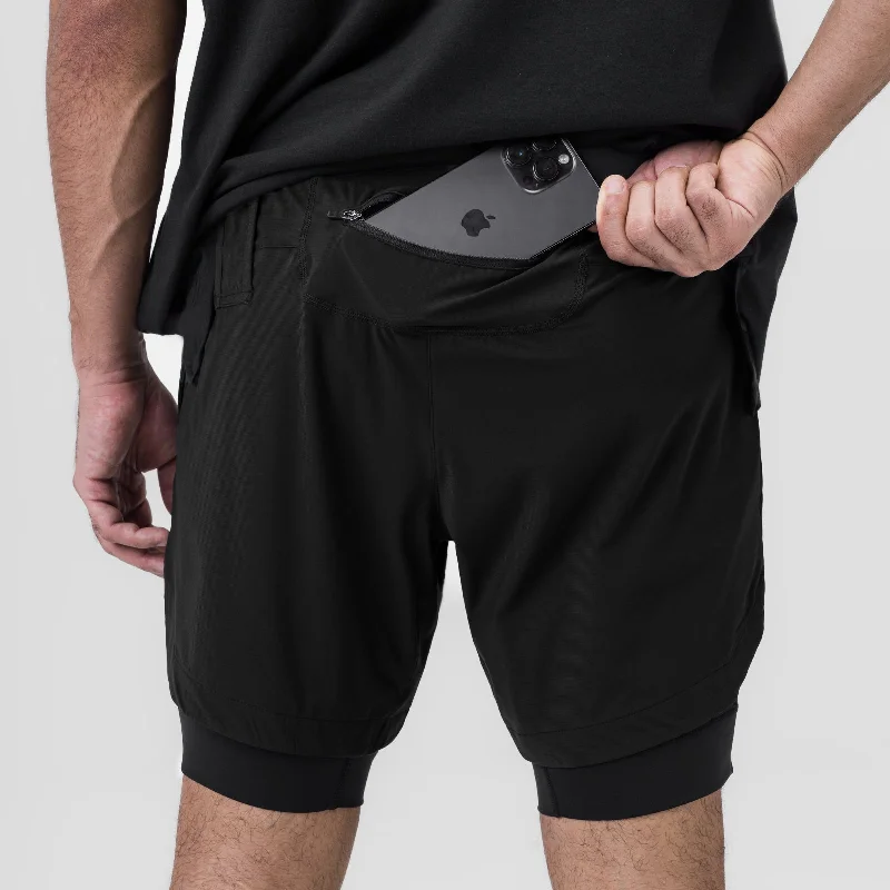 0866. Tetra-Lite™ 7"" Liner Short - Black ""ASRV""/Black