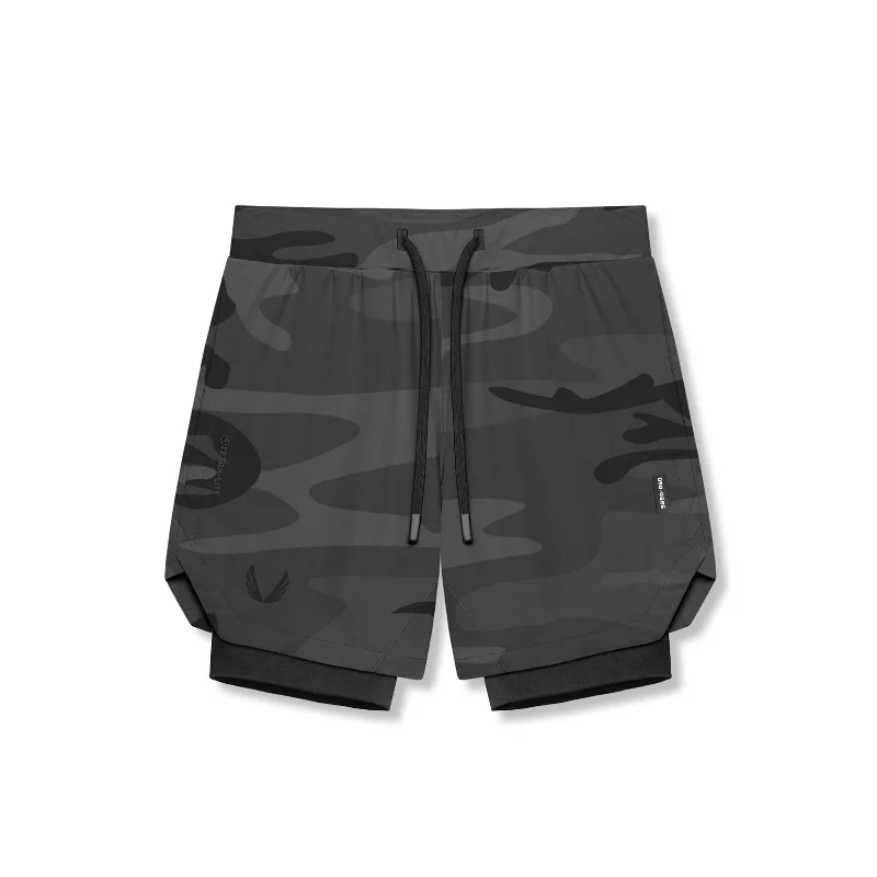 0866. Tetra-Lite™ 7"" Liner Short - Black Camo ""Wings""/Black