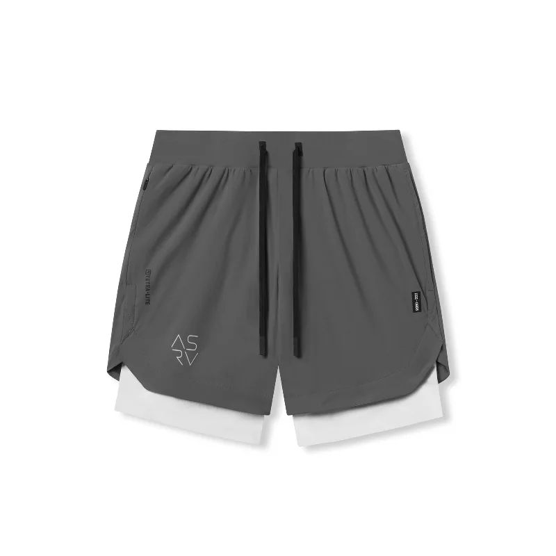 0866. Tetra-Lite™ 7"" Liner Short - Space Grey ""Cyber""/White