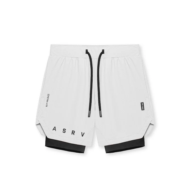 0866. Tetra-Lite™ 7"" Liner Short - White  ""ASRV""/Black