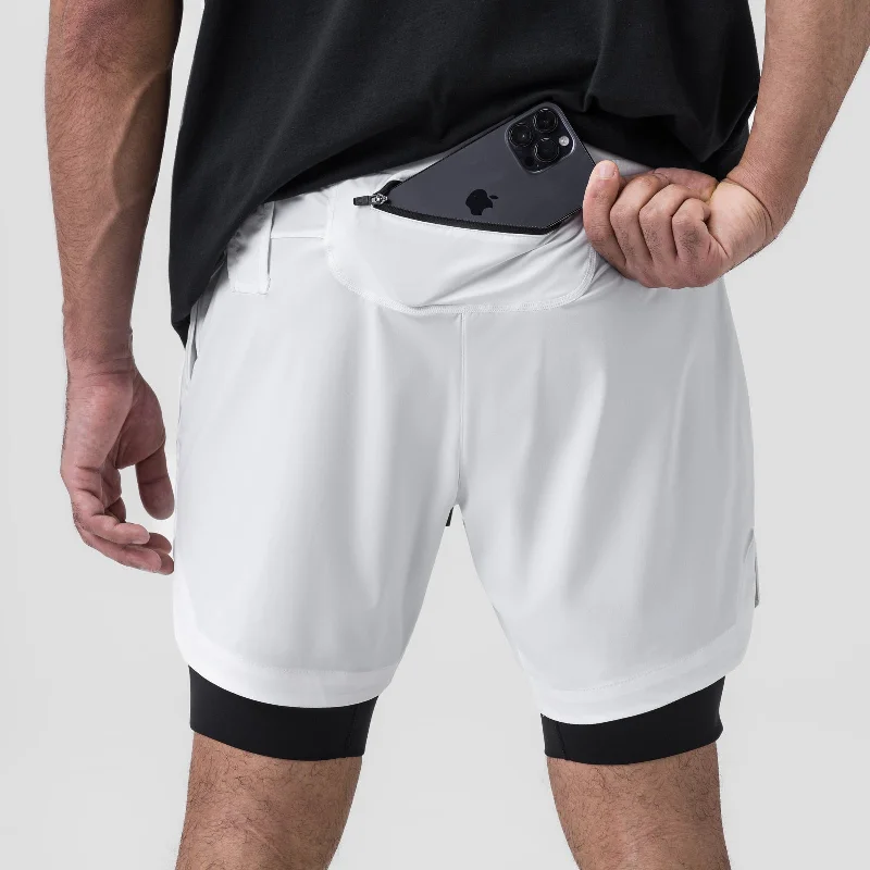 0866. Tetra-Lite™ 7"" Liner Short - White  ""ASRV""/Black