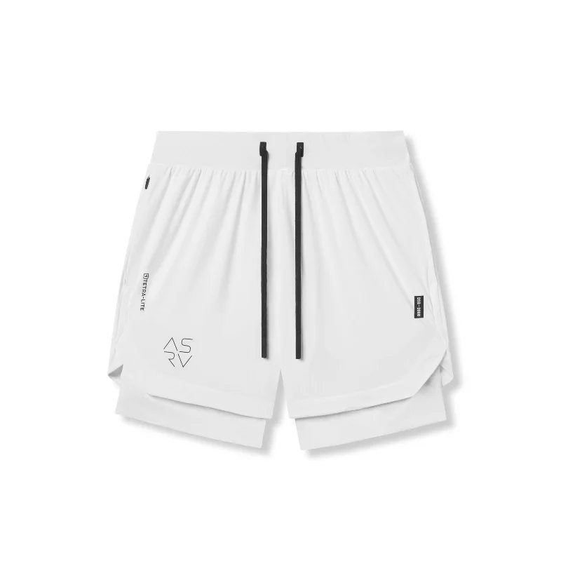 0866. Tetra-Lite™ 7"" Liner Short - White ""Cyber""/White