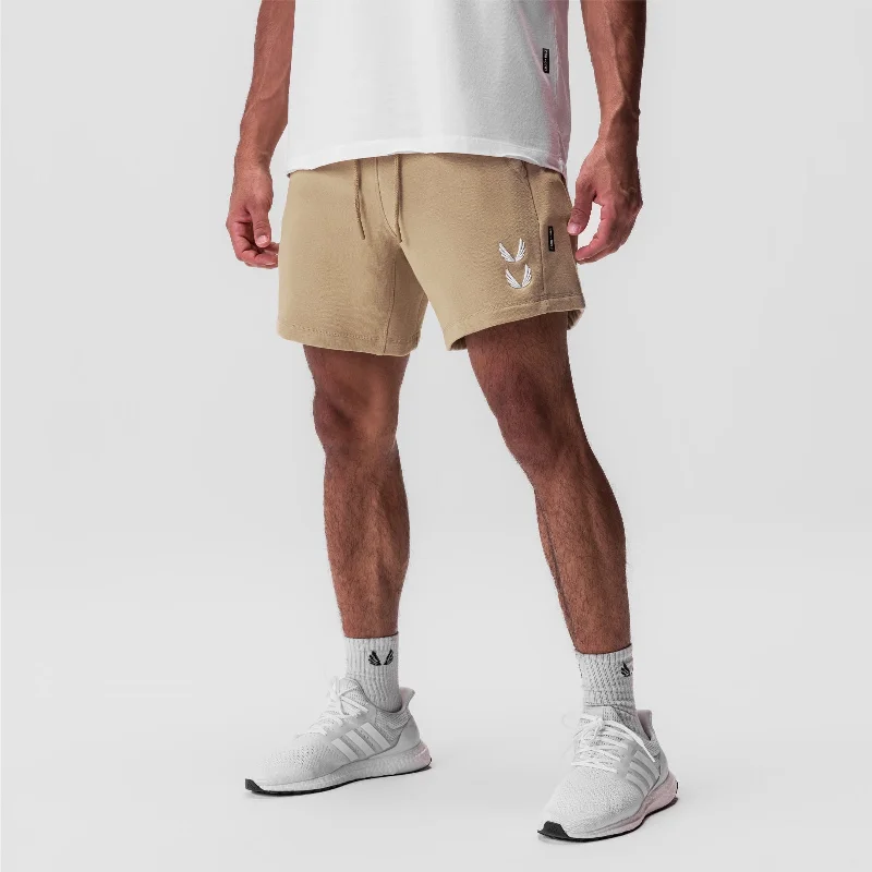 0867. Tech-Terry™ Sidelock Sweat Short - Khaki ""Stacked Wings""