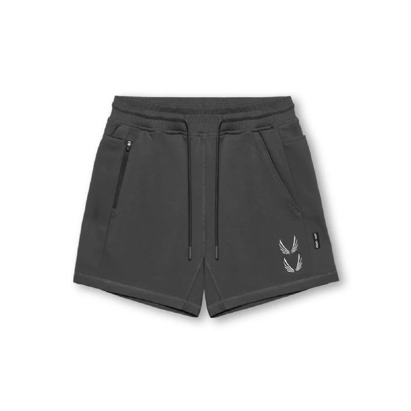 0867. Tech-Terry™ Sidelock Sweat Short - Space Grey ""Stacked Wings""