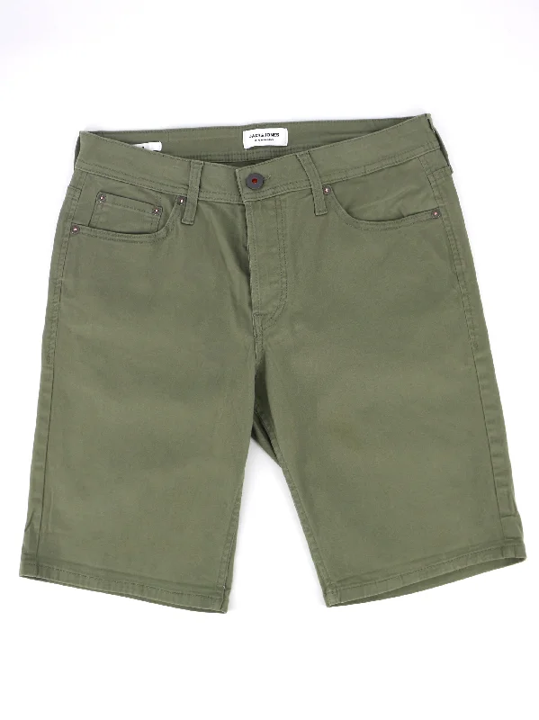 Men's Plain Solid Denim Short,Olive