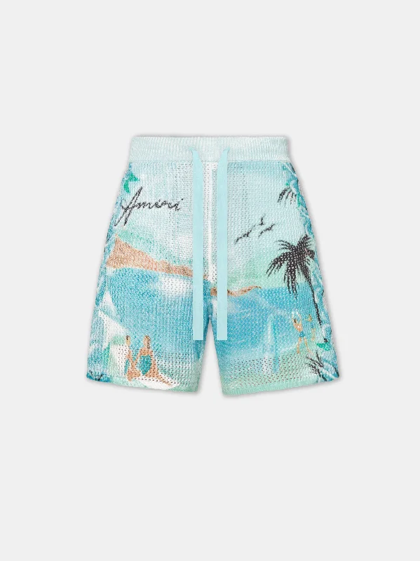 AMIRI PARADISE CROCHET SHORT - Cerulean