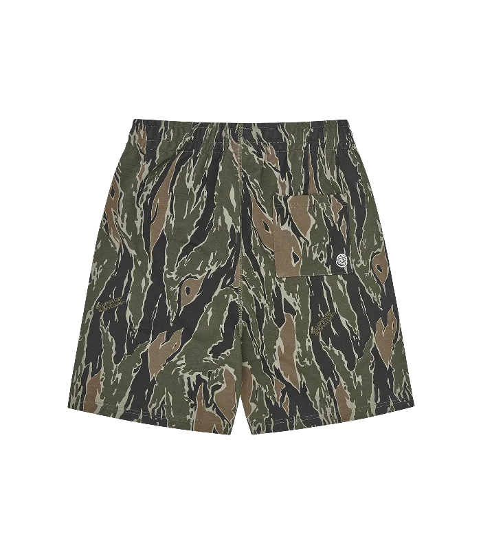 ARCH LOGO CAMO SWEATSHORTS - KHAKI