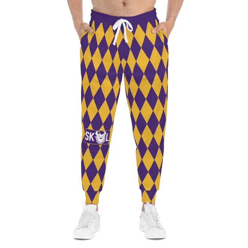 Athletic Joggers - Purple/Gold Diamonds