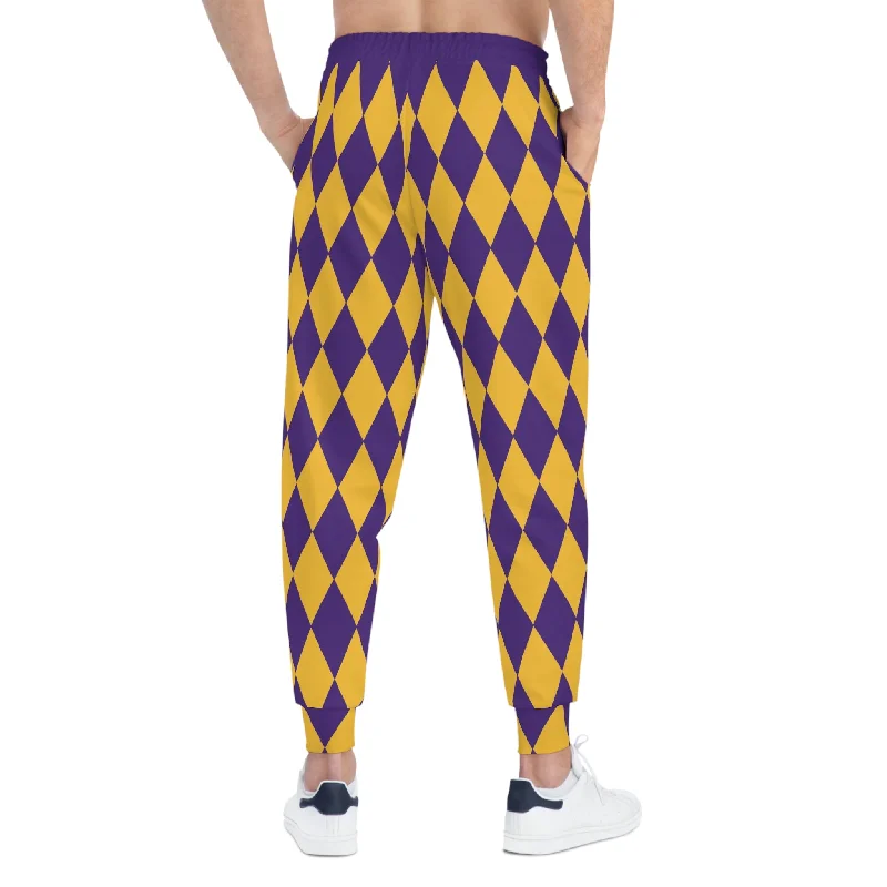 Athletic Joggers - Purple/Gold Diamonds