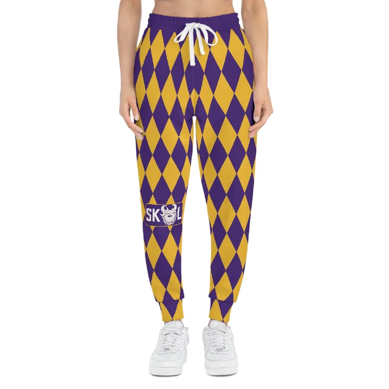 Athletic Joggers - Purple/Gold Diamonds