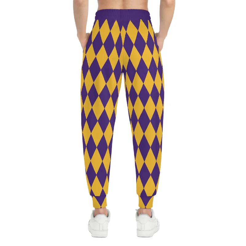 Athletic Joggers - Purple/Gold Diamonds