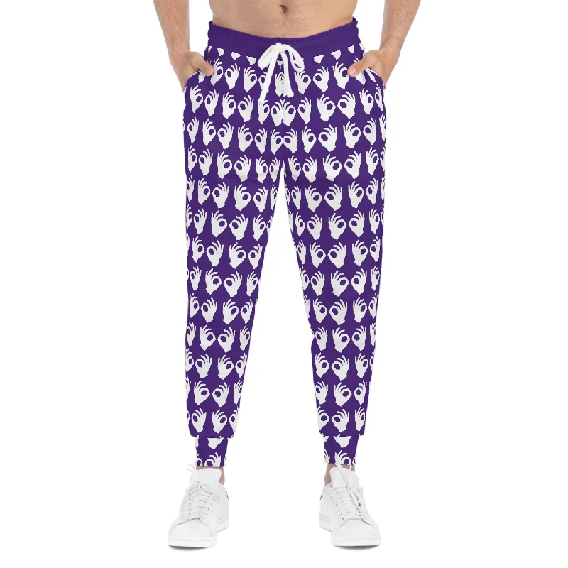 Athletic Joggers - Purple/White Griddy