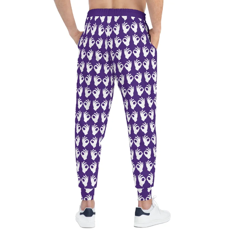 Athletic Joggers - Purple/White Griddy