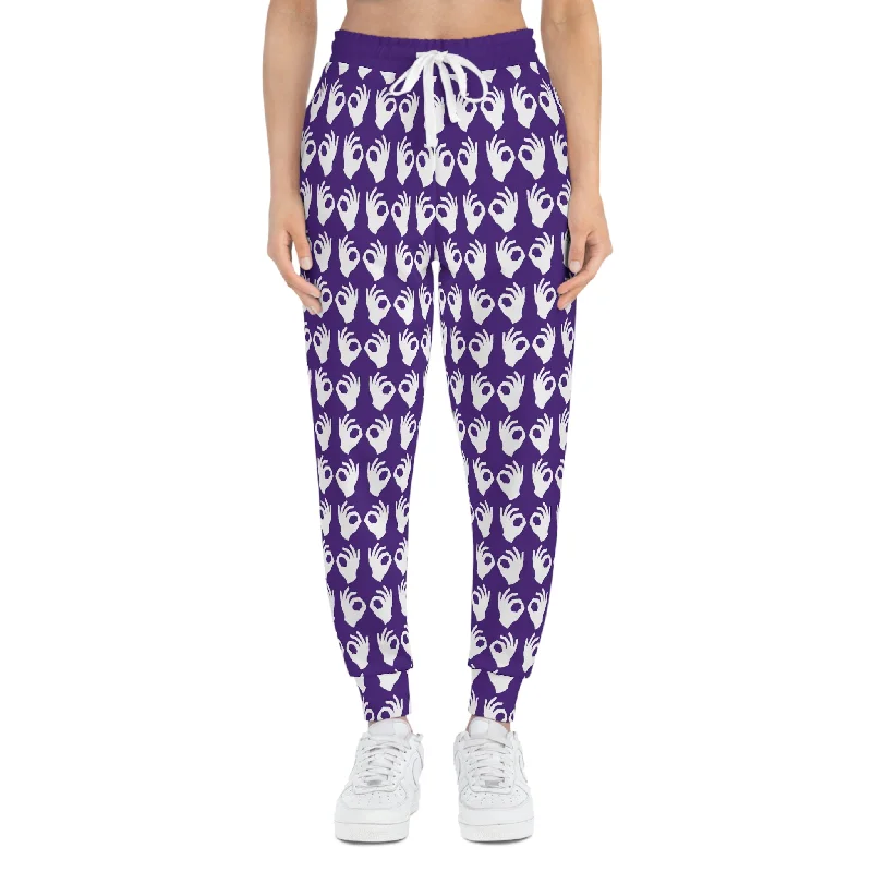 Athletic Joggers - Purple/White Griddy