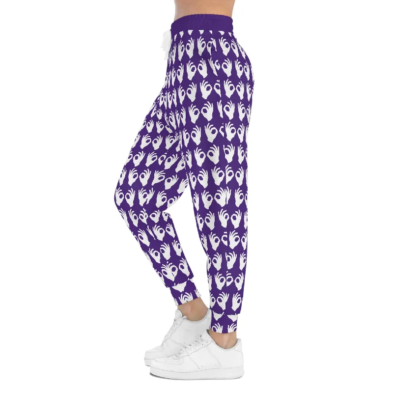 Athletic Joggers - Purple/White Griddy