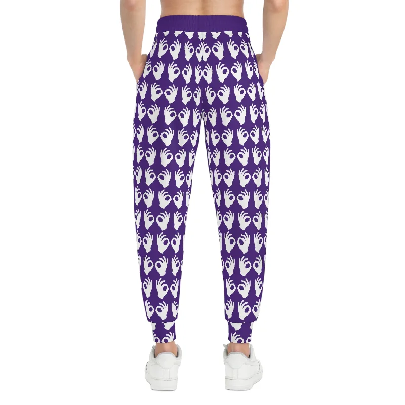 Athletic Joggers - Purple/White Griddy