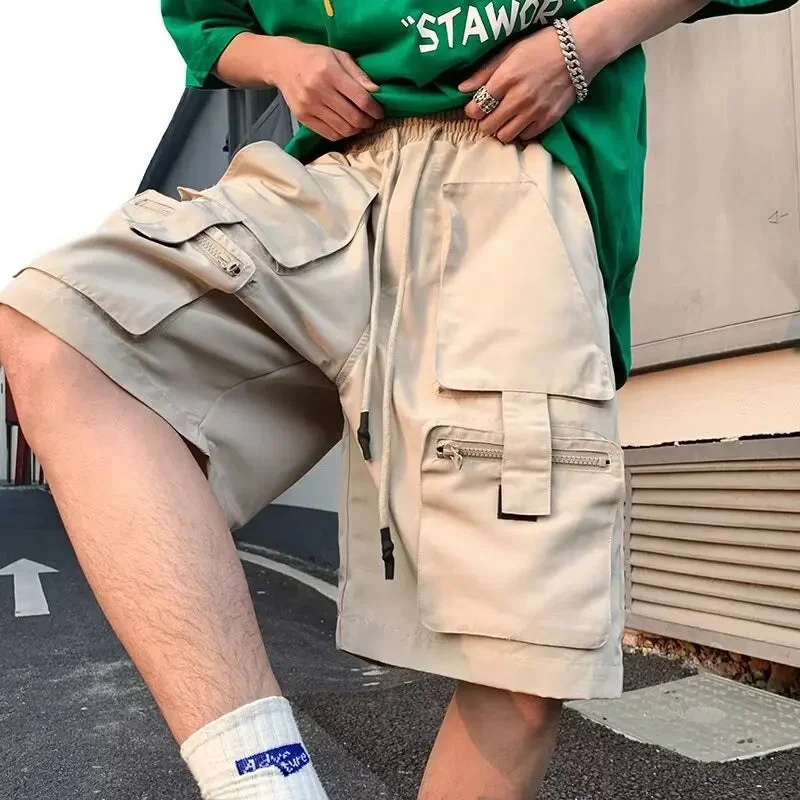 Bonsir Khaki Cargo Shorts Men Summer Beach Loose Casual Work Trousers Male Big Size Black Outdoor Shorts Pants Breathable