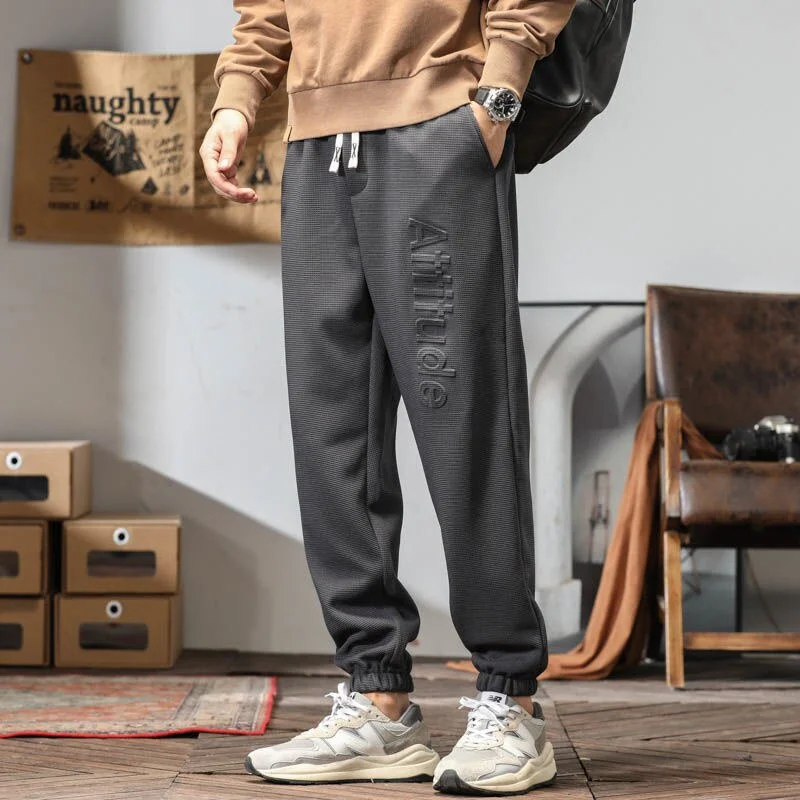 Bonsir Three-dimensional Letter Printing Men's Casual Pants Fashion Brand Baggy Large Size Sports Trousers Jogger Pants