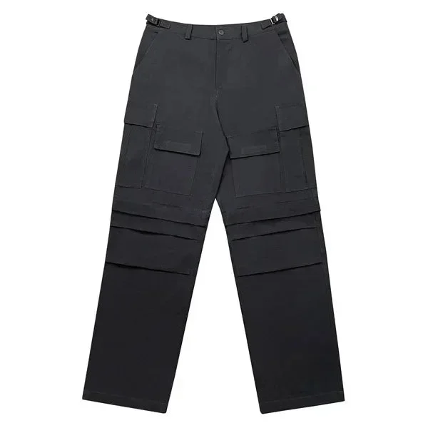 Bonsir Travis Scott Y2K Cargo Pants Men Hip Hop Streetwear Low Waist Cargo Trousers Male Black Workwear Cotton Multi-pocket