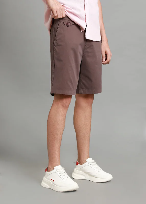 Burnt Brown Cotton Shorts