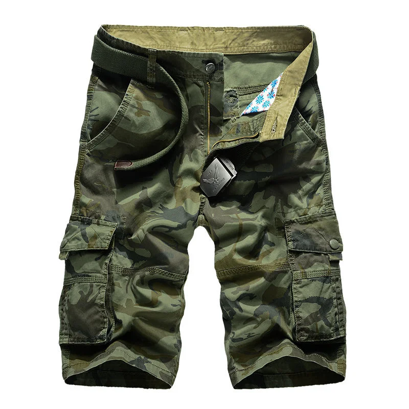 Cotton Camouflage Tooling Shorts Male Summer More Relaxed Pocket Pants