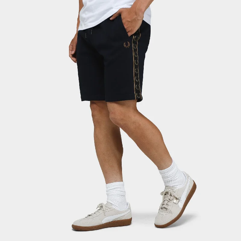 Fred Perry Taped Sweat Shorts Navy / Warm Stone