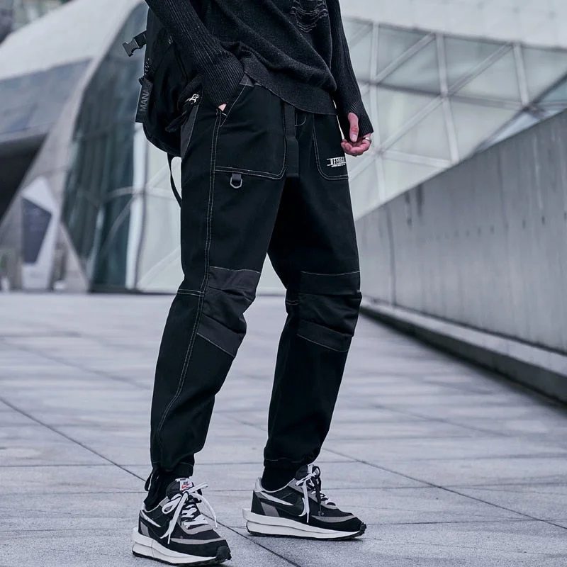 Hip Hop Cargo Pants Men Fashion Harajuku Black Harem Pant Streetwear Joggers Sweatpant Multi-Pocket Casual Mens Pants