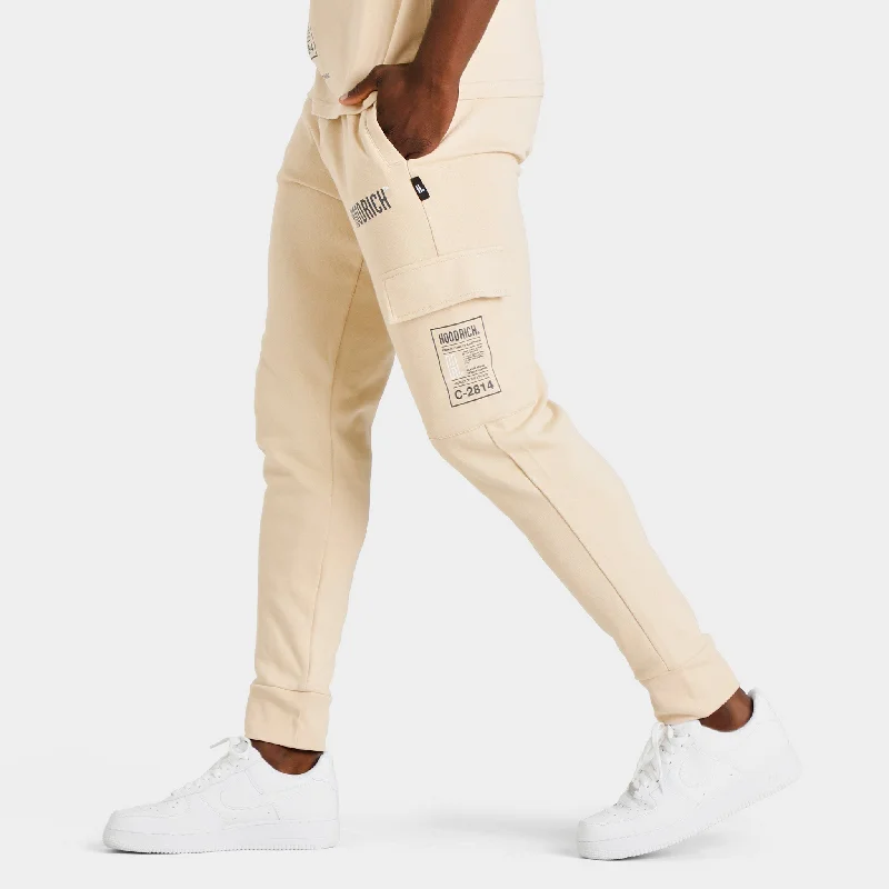 Hoodrich OG Akira V6 Cargo Joggers Irish Cream / Iron Gate - White