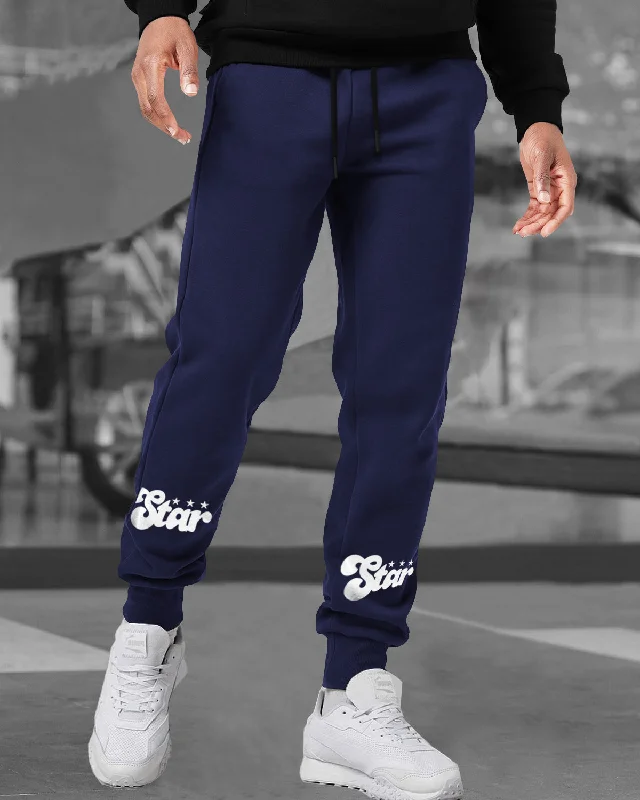 Men Cotton Sports Cuff Ankle Trackpants Combo (Pack of 2) | NavyBlue | LightGrey