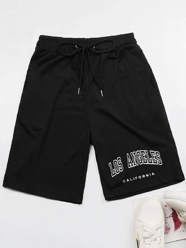 LOS ANGELES CALIFORNIA Graphic Drawstring Shorts