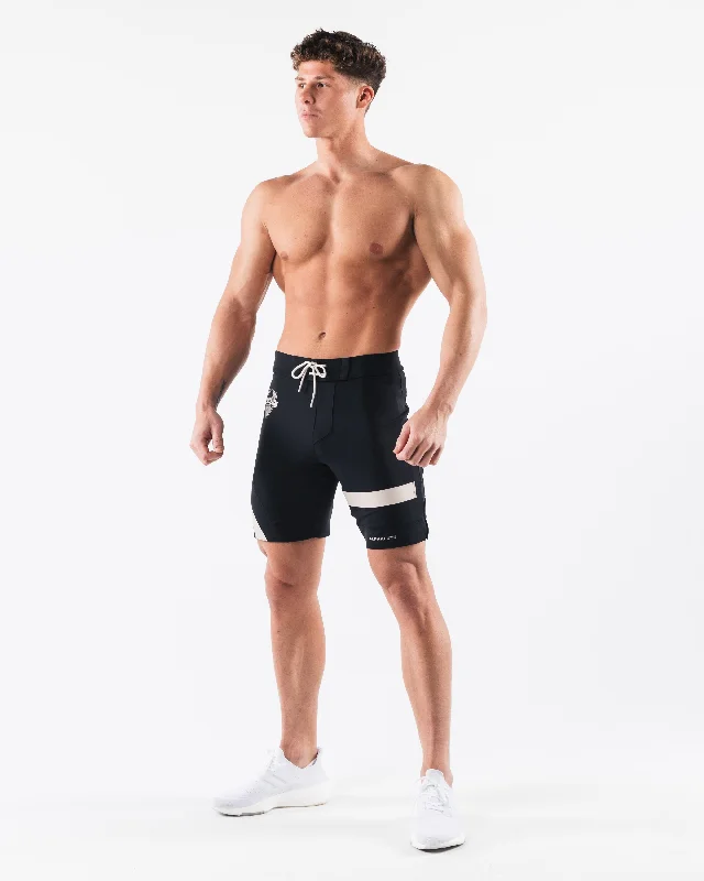 Aztec Boardshort - Black Linen