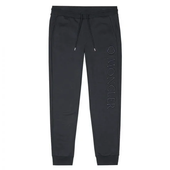 Moncler Black Embroidered Logo Sweatpants