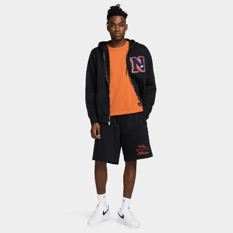 Nike Club Fleece Varsity Shorts Black / Safety Orange