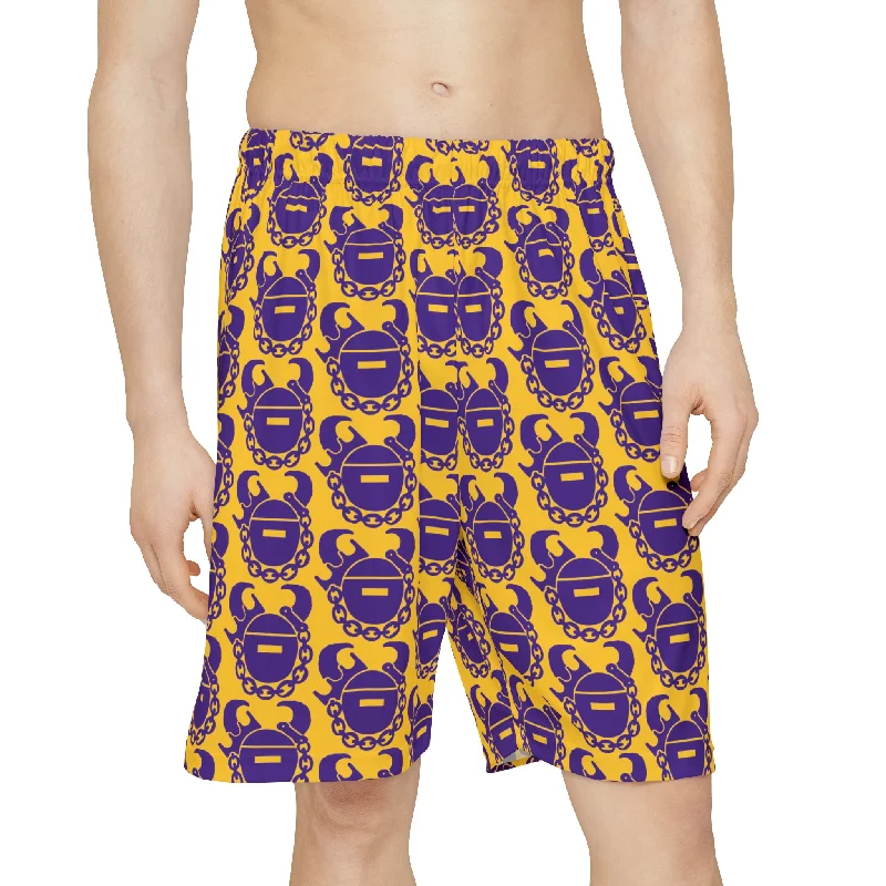 Men’s Sports Shorts - Purple/Gold Helmets