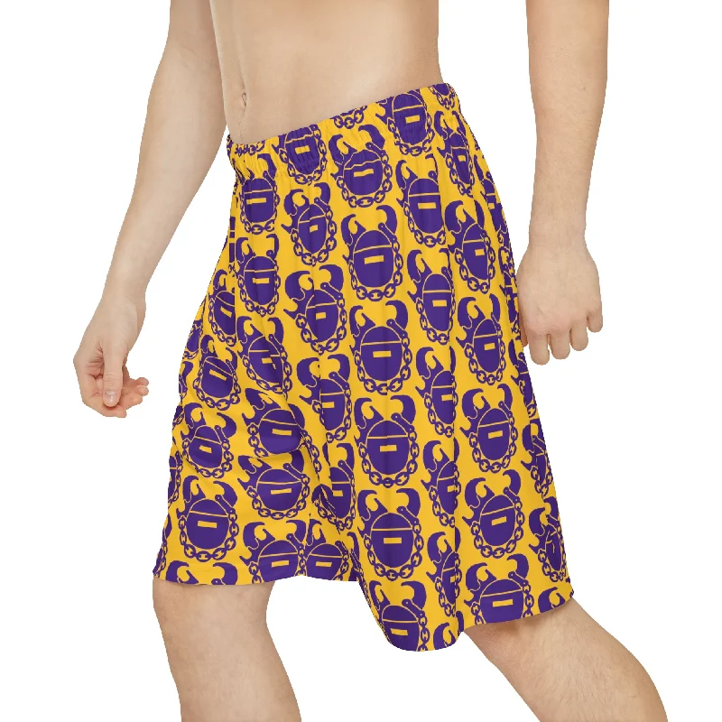 Men’s Sports Shorts - Purple/Gold Helmets