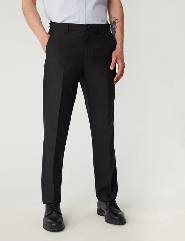 Regular Fit Crease Resist Trousers Black