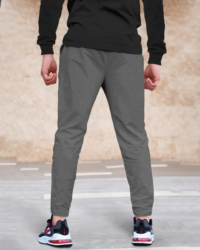 Men Dark Grey Graphic Print Regular Track Pant