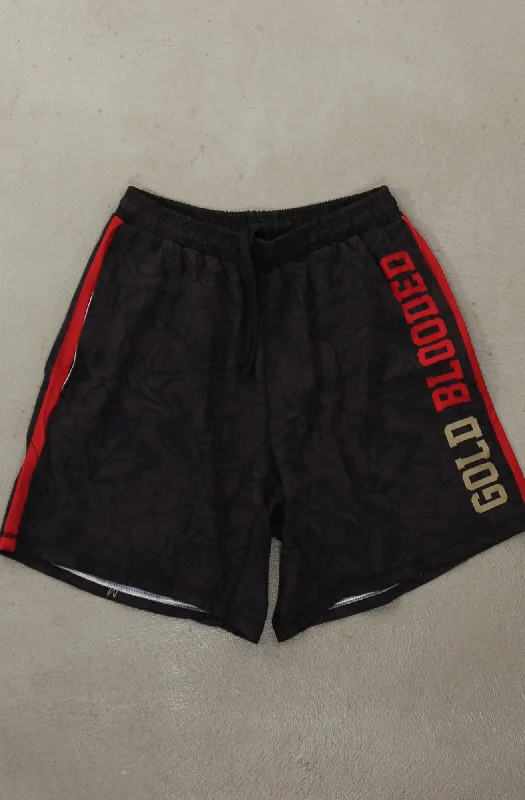 SAVS x Adapt :: Gold Blooded (Men's Black/Red Hybrid Shorts)