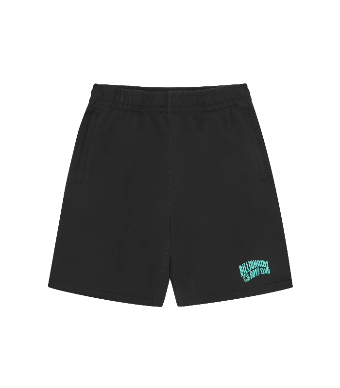 SMALL ARCH LOGO SHORTS - BLACK/GREEN LOGO