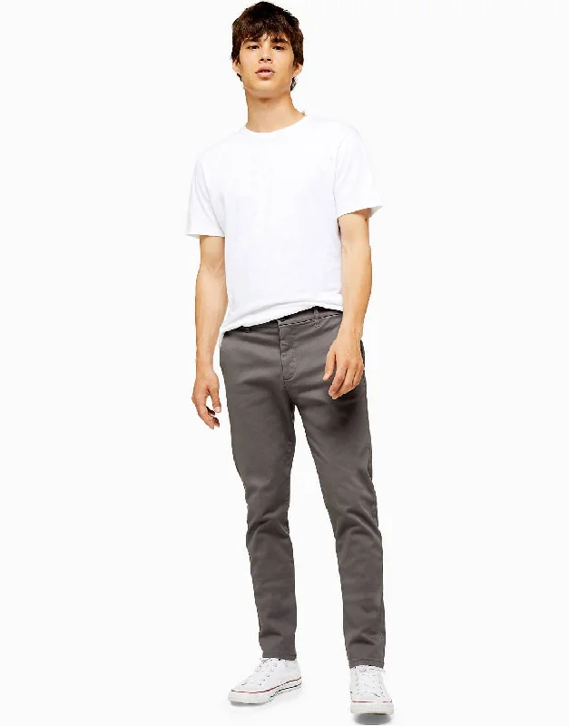 Stretch Skinny Chinos Trouser Charcoal