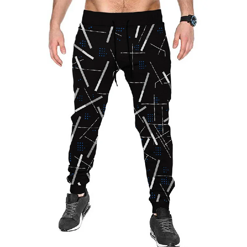 Printed Design Men Black Track Pants