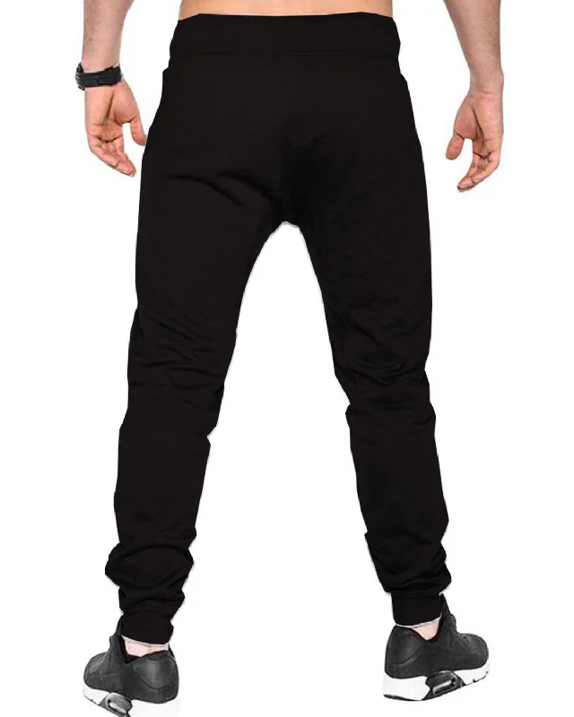 Beard man Printed Black Track Pant For Men