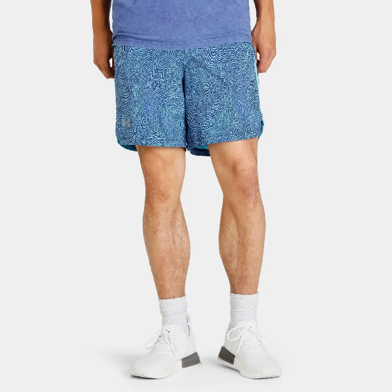 Under Armour Launch 7"" Printed Shorts Glacier Blue / Sonar Blue - Reflective