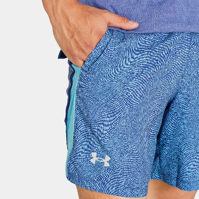 Under Armour Launch 7"" Printed Shorts Glacier Blue / Sonar Blue - Reflective