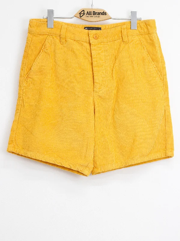 Men's Ribbed Short,Mustard