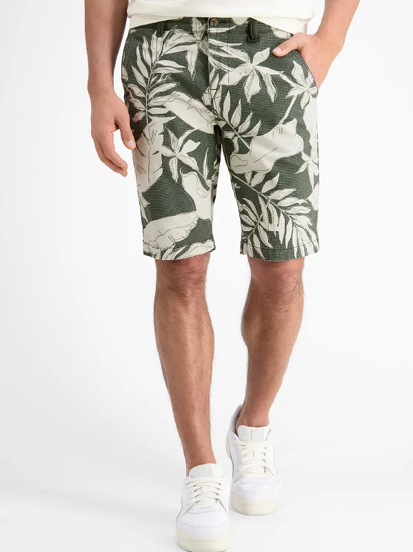 Men's Floral All Over Short,Olive/White